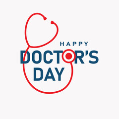 National doctor's day typographic background with stethoscope