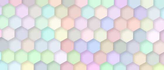 Wall Mural - Colorful hexagon pattern. Multicolor hexagonal shapes. Abstract colorful rainbow hexagons pattern.