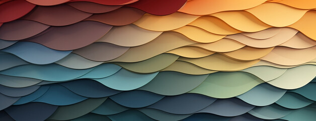 Wall Mural - wide panoramic colorful Facebook backgrounds with different geometric shapes and waves 