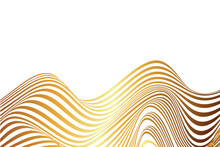 Dynamic Gold Abstract Line Art Wavy Flowing Vector. Luxury, Wave, Wind And Ocean. Isolated On Transparent Background. For Banner, Template 