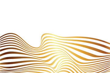 Wall Mural - Dynamic gold abstract line art wavy flowing vector. Luxury, wave, wind and ocean. Isolated on transparent background. For banner, template 