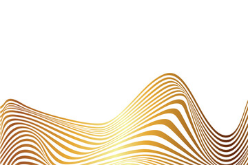 Wall Mural - Dynamic gold abstract line art wavy flowing vector. Luxury, wave, wind and ocean. Isolated on transparent background. For banner, template 