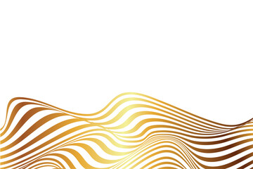 Wall Mural - Dynamic gold abstract line art wavy flowing vector. Luxury, wave, wind and ocean. Isolated on transparent background. For banner, template 