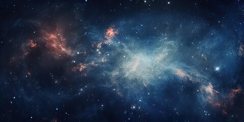 Wall Mural - Galaxy space universe cosmic sky with many stars. Abstract blue color astronomy background decorative