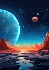 Wall Mural - fantasy galaxy travel sky adventure wallpaper, colorful. generative ai.