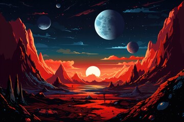 Wall Mural - fantasy galaxy travel sky adventure wallpaper, colorful. generative ai.
