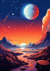 Wall Mural - fantasy galaxy travel sky adventure wallpaper, colorful. generative ai.
