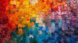Fototapeta Młodzieżowe - Colorful Mosaic: Abstract Square Puzzle