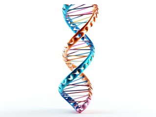 DNA Helix Unraveling Science and Identity Isolated on White Background AI Generated