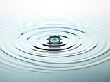 Fototapeta Niebo - Water Droplet Creating Ripples Impact and Influence Isolated on White Background AI Generated