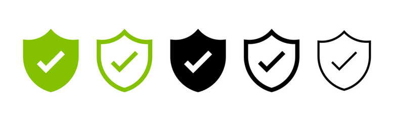 Leinwandbilder - Shield check mark icon or security shield protection icon with tick symbol