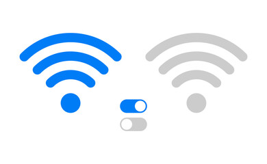 Leinwandbilder - Wireless and wifi icon. Wi-fi internet signal symbol. On off toggle switch buttons vector set