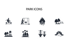 Park Icon Set.vector.Editable Stroke.linear Style Sign For Use Web Design,logo.Symbol Illustration.