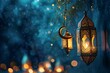 Luxury 3d lantern islamic festival background for ramadan kareem, eid al fitr, islamic holy month, generative ai
