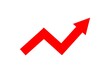 © Hasriani - Growing business red arrow on white background. Business concept, growing chart. Concept of sales symbol icon with arrow moving up. Economic Arrow With Growing Trend. Illustration design.