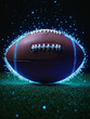 © aiximagination - Futuristic American football ball concept, football, bioluminescent, glitch, science fiction, super bowl, state of the art