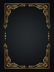 Wall Mural - Decorative gold frames. Retro ornamental frame, vintage rectangle ornaments and ornate border. Decorative wedding frames, antique museum image borders. Isolated vector icons set