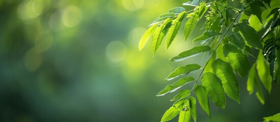 Wall Mural - neem tree with green leaves on natural background: a serene vignette of neem tree's verdant foliage 
