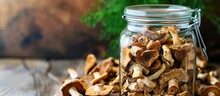 Dried Porcini Mushrooms In A Storage Jar: A Delicious And Convenient Way To Store Dried Porcini Mushrooms In A Resealable Jar For Long-Term Storage