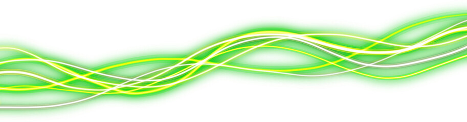 Canvas Print - green neon wire line effect