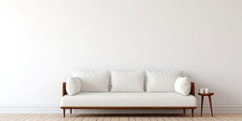 Poster - White background with a cozy sofa.