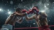 © Ruslan Shevchenko - Boxing. Boxing match. Two boxers compete in the ring. Martial arts. Competition. The battle. Sport