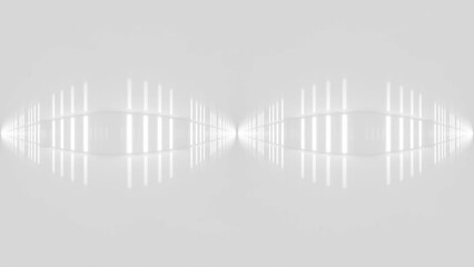 Wall Mural - abstract white background architecture glossy room panorama vr environment map 3d render seamless animation