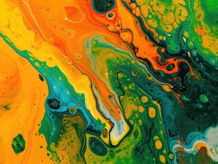 Canvas Print - Colors abstract paint festival orange green yellow