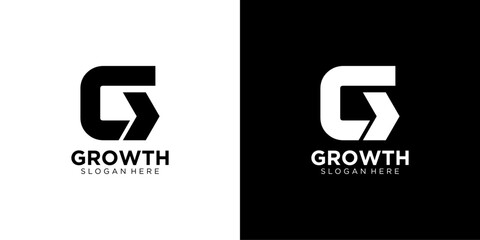 Poster - letter G growth Abstract business company logo. Corporate identity design element. Technology, market, bank logotype idea. vector template