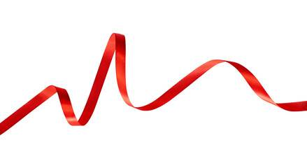 wavy shiny red ribbon isolated