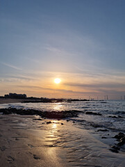 Sticker - This is the sunset view of Gwakji Beach in Jeju Island.