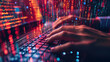 © icehawk33 - Hands Typing on Keyboard with Binary Code Background