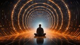 Fototapeta Kosmos - 瞑想する人,Generative AI AI画像