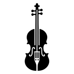 Wall Mural - Violin vector art icon, clipart, symbol, silhouette