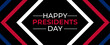 Happy Presidents Day with stars and ribbon. text lettering for Presidents day in USA. design for print greetings card, sale banner, cover, social media, flyer, poster, Colorful. Vector illustration