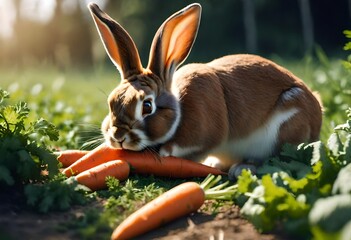 Poster - rabbit and carrot