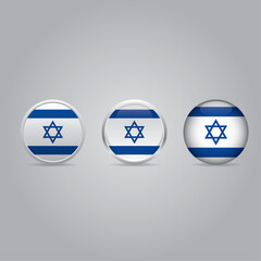 Canvas Print - Vector Set of Israel Round Icons