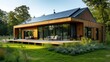 © mamoo studio - Modern house with solar panel in the forest