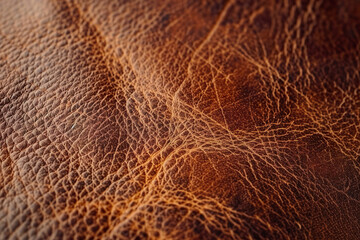 Wall Mural - Detailed texture of brown vegan leather material
