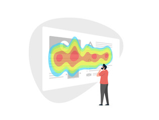 Wall Mural - enhance website performance with heatmap seo analytics. track user behavior through mouse and eye tr