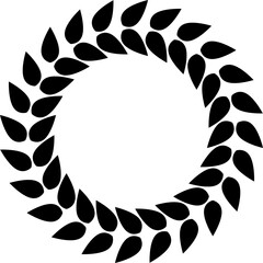 Vintage abstract trees circle pattern frame wreath leaves ornament for graphic design, logo, web site, social media, mobile app, ui