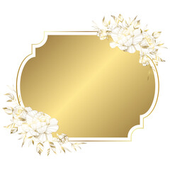 Wall Mural - Gold white elegant flower frame