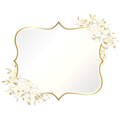 Wall Mural - Gold white elegant flower frame