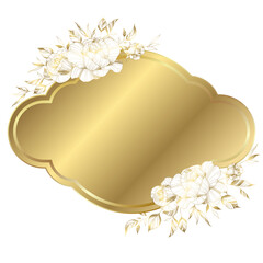 Wall Mural - Gold white elegant flower frame