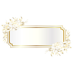 Wall Mural - Gold white elegant flower frame