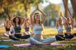 © Amir - A group of girls in the park doing yoga