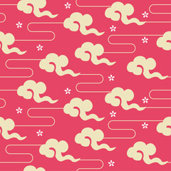 Wall Mural - east asian style clouds seamless pattern