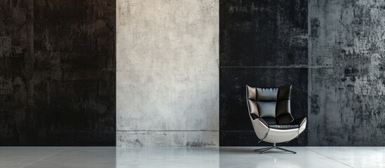Wall Mural - Dynamic Black and White Cement Wall on Background of Black, White, and Cement Wall