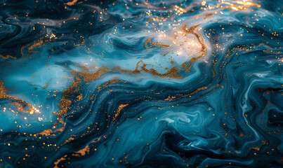 Wall Mural - blue water flowing in the water with lights in the background,Generative AI
