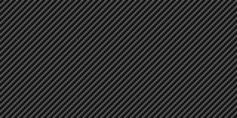 Black diagonal carbon fiber seamless texture pattern vector illustration. Textile fabric, car tuning or cloth macro seamless kevlar crisscross texture background.